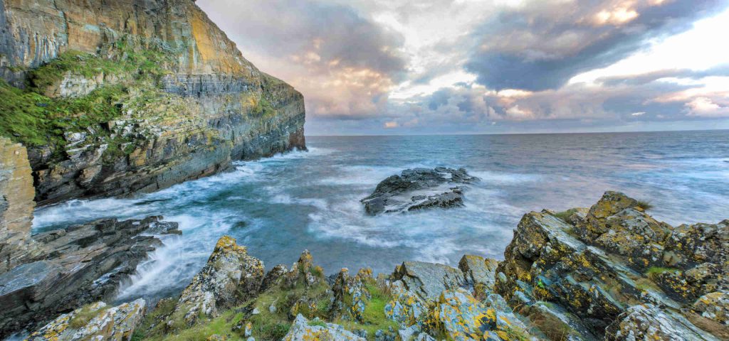 Dramatic coastline in Caithness, Scotland