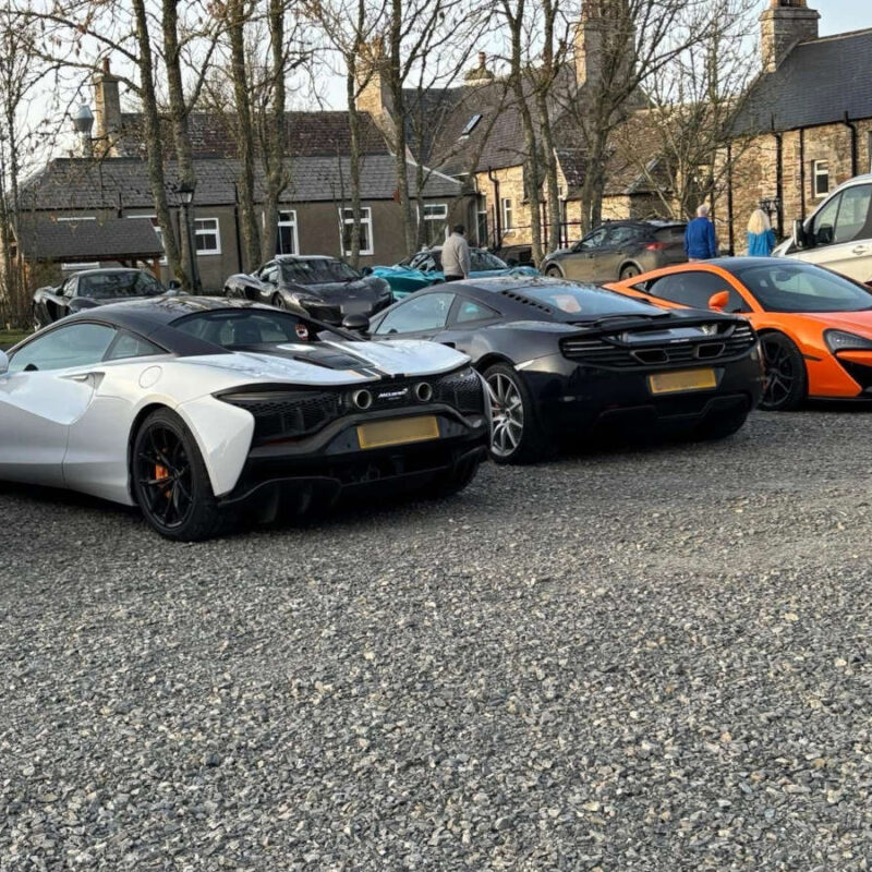 Supercars outside the Ulbster Arms Hotel in Caithness
