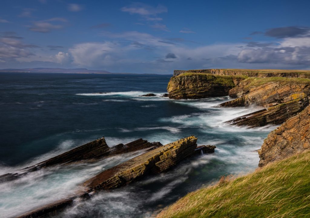 Orkney island coastline - crossing ferry from John O'Groats