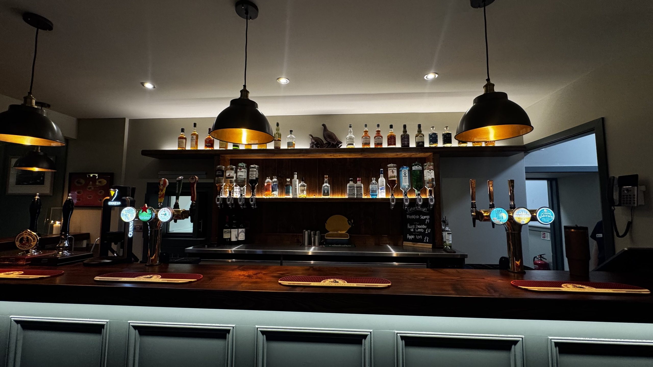 Drink selection at the Ulbster Arms Hotel Lounge Bar